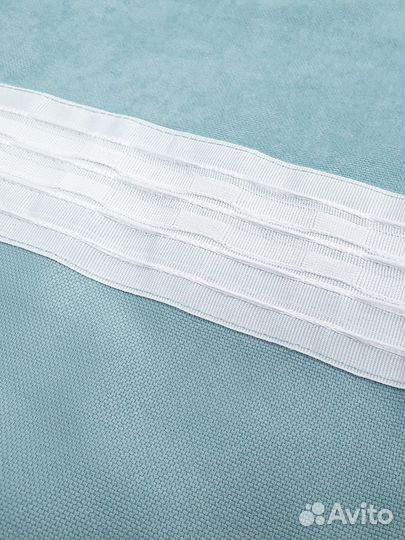 Шторы канвас голубые новые комплект