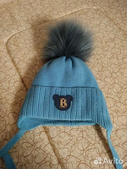 Шапки детские для мальчиков 6-12 мес