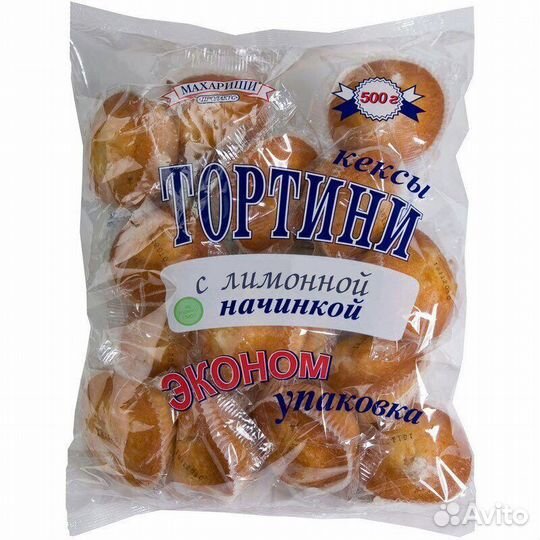 Кексы Махариши Тортини с Лимонной начинкой 500г