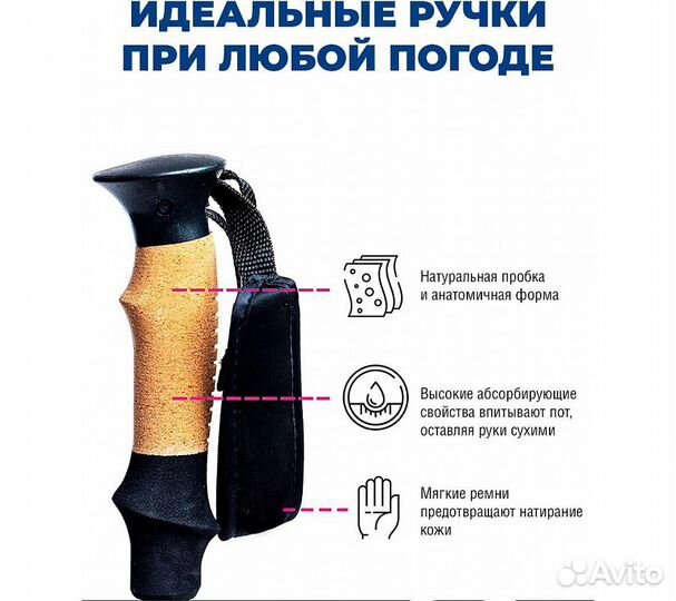 Палки для скандинавской ходьбы RoadLike Черника