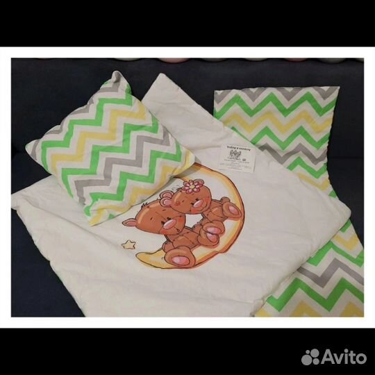 Комплект в коляску подушка матрас одеяло