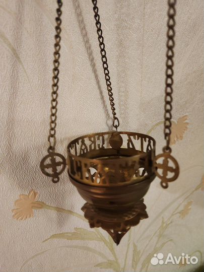 Лампада подвесная церковная с гравировкой сбоку св