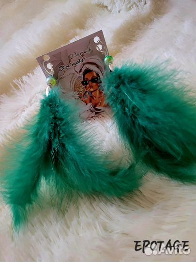 Серьги из перьев ручная работа