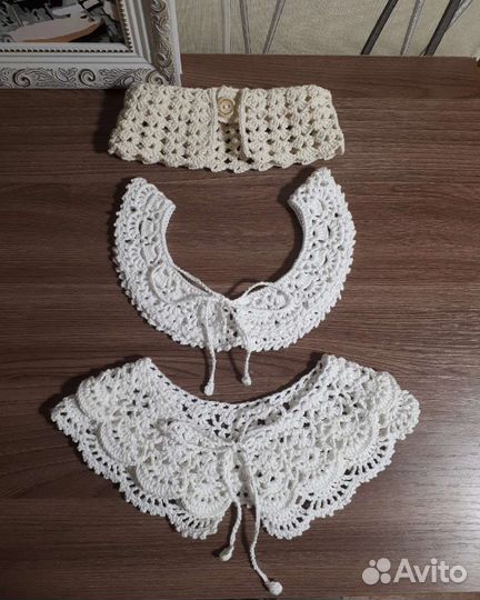 Вязаные кружевные воротнички