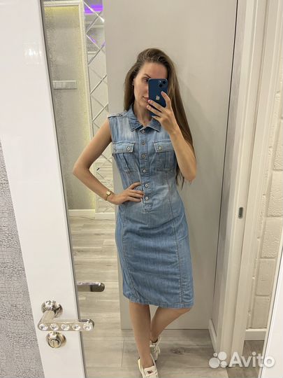 Платье джинсовое 46