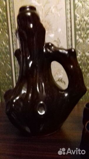 Глиняный кувшин с 4 чашками. СССР