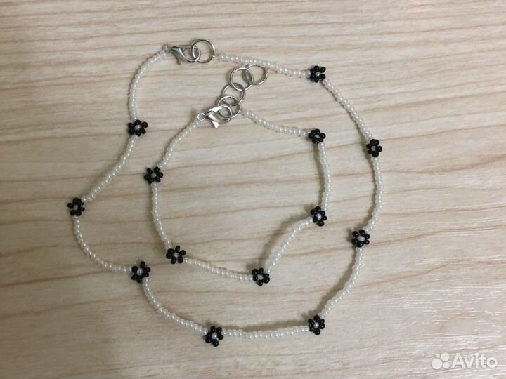 Чокер и браслет из бисера