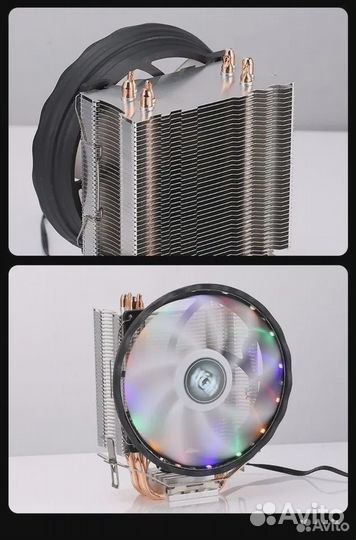 Кулер для процессора башенный с 4 трубками RGB