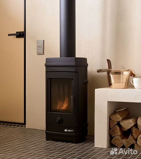 Печь-камин чугунная