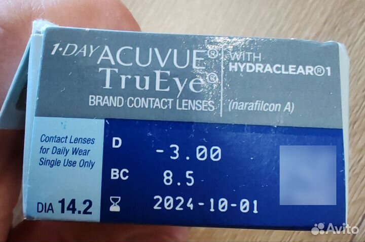 Линзы 1day acuvue trueye 3.00 (срок до 01.10.2024)