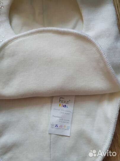 Шапка шлем для девочки весна - зима