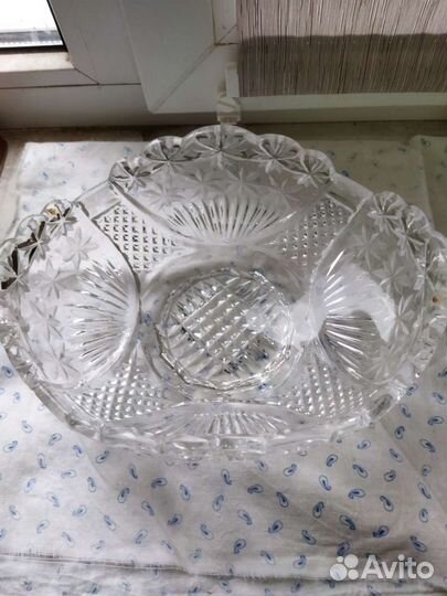 Хрустальная ваза для фруктов СССР