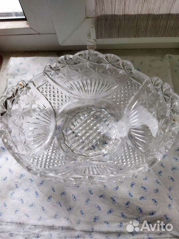 Хрустальная ваза для фруктов СССР