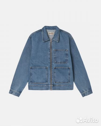 Куртка Stussy Washed Blue Zip Work