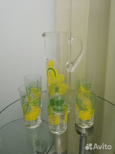 Набор из стекла -Кувшин и 6 стаканов