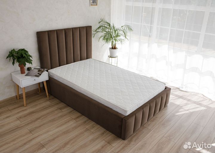 Кровать 120х200 с подъемным механизмом кофе