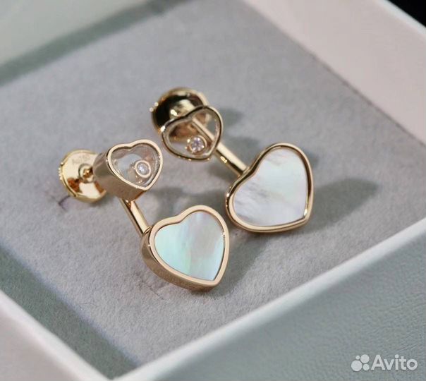 Серьги chopard happy hearts