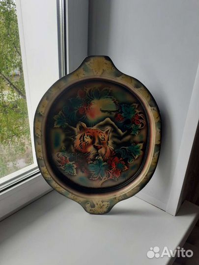 Поднос деревянный с росписью