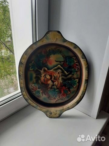 Поднос деревянный с росписью