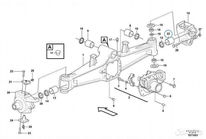 6194908M1 Втулка полуоси для экскаватора погрузчик