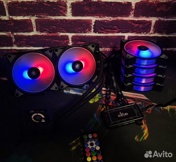 Сво Corsair H100 + комплект argb кулеров