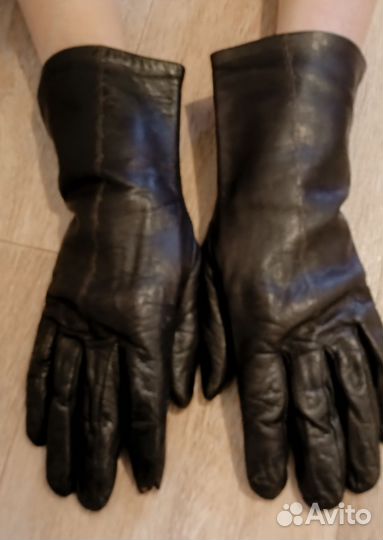 Перчатки женские кожаные