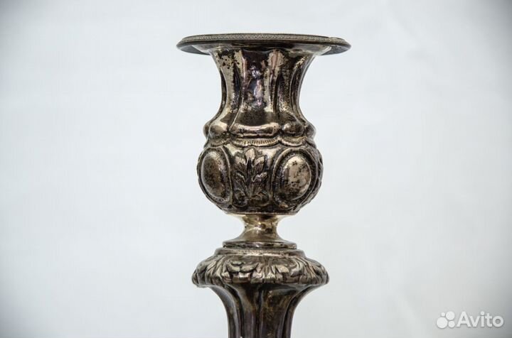 Антикварные Подсвечники пара, серебро 84пр 1868г