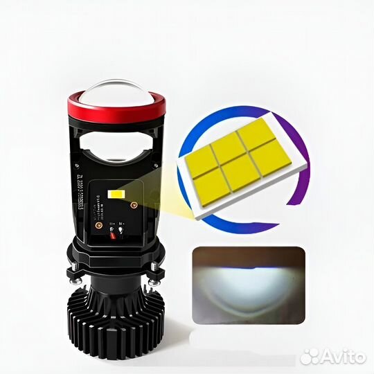 Светодиодные лампы LED линзы mini LED 6000K H4 Y7