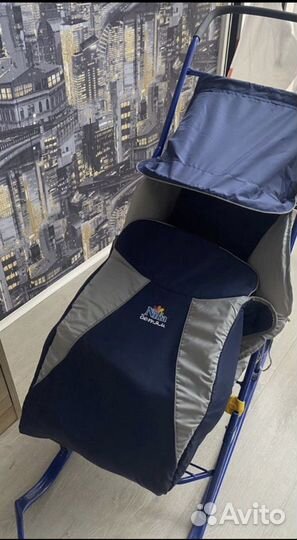 Детские санки с колесами Ника