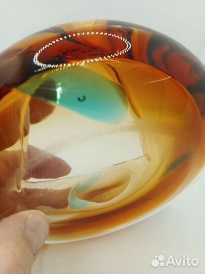 Пепельница цветное стекло