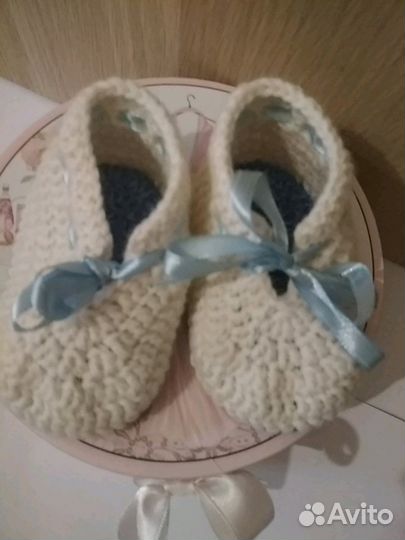 Вязаные пинеточки для новорожденного