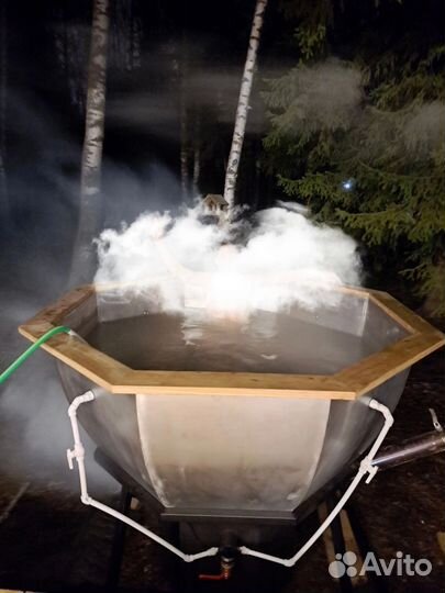 Сибирский банный чан на дровах