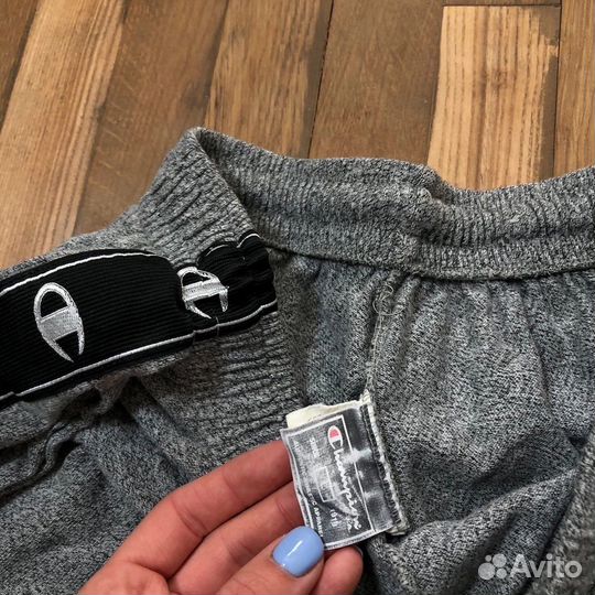 Серый костюм Champion лампасы футболка и шорты L