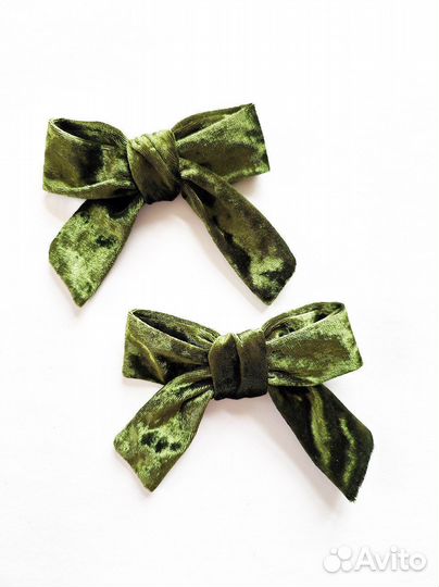 Банты на заколках в стиле прованс, бархатные банты