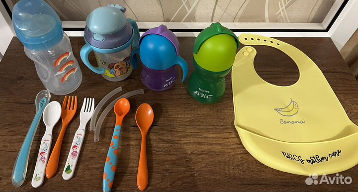 Детские поильники, ложки и вилки