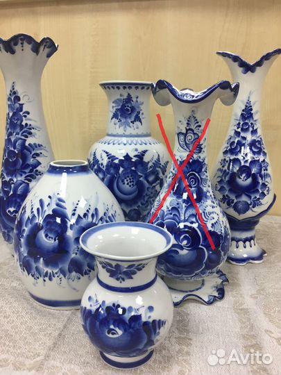 Ваза для цветов гжель