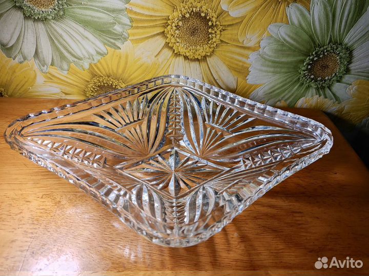 Хрустальная ваза для фруктов, салатник, конфетница