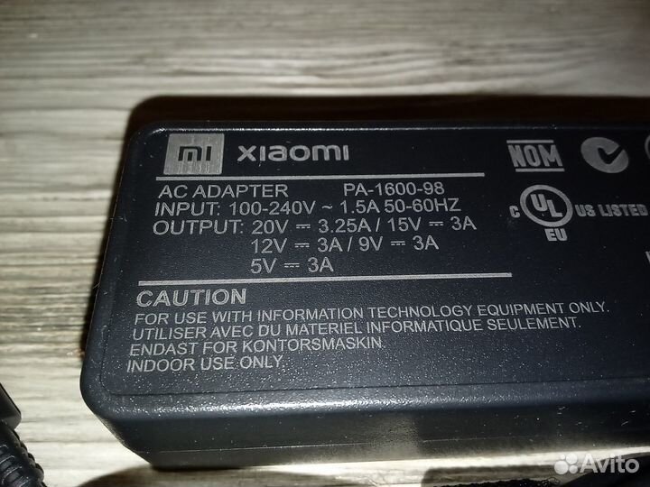 Блок питания для ноутбука Xiaomi 65w Type-C USB-C