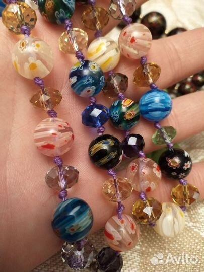 Лот бижутерии СССР, бусы, янтарь