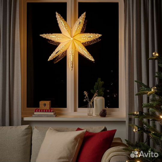 Абажур икеа строла снежинка белый