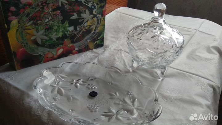 Посуда хрусталь блюдо, конфетницы, вазы и др
