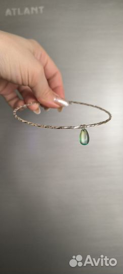 Чокер колье с зелено-голубой каплей omj