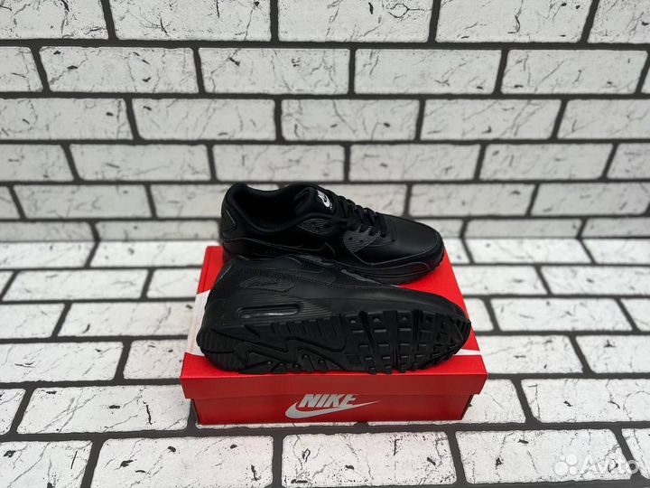 Кроссовки Nike Air Max 90 Leather Black (36-45)