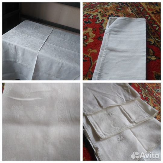 Скатерть жаккард и салфетки СССР винтаж