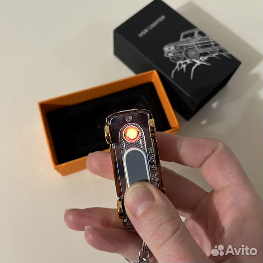 Зажигалка-брелок с фонариком электронная USB
