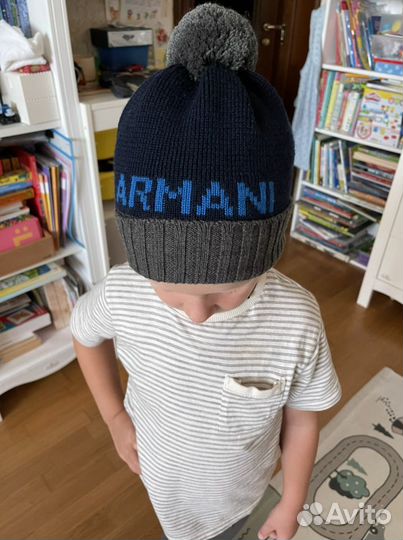 Комплект шапка и варежки Armani детский