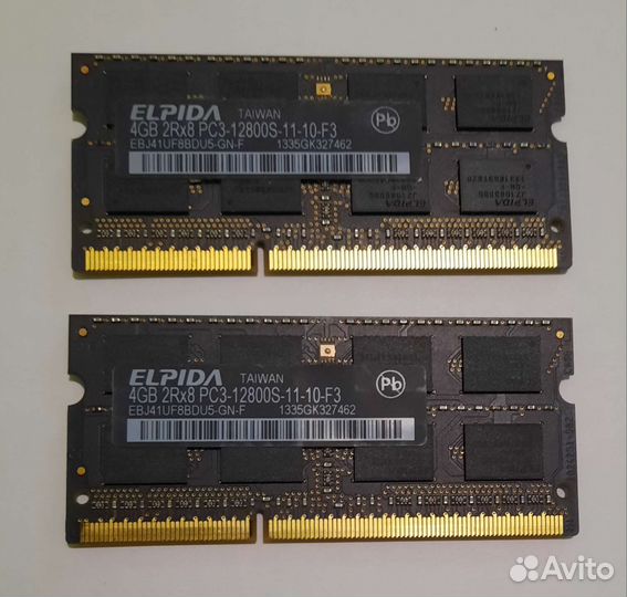 Оперативная память MacBook Pro Elpida DDR3 4+4GB
