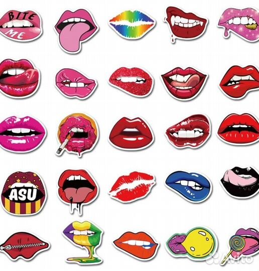 Наклейки стикеры губы lips