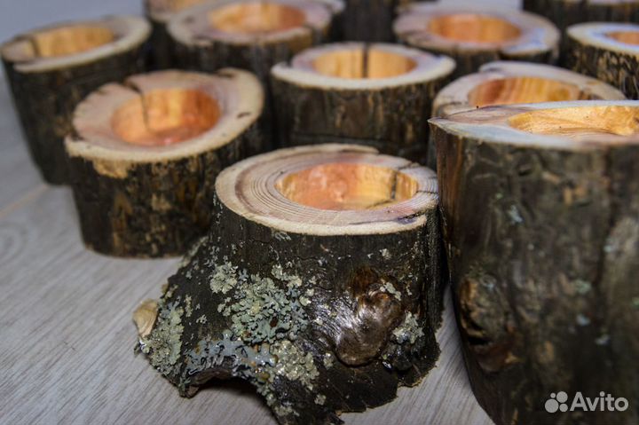 Подсвечник из дерева