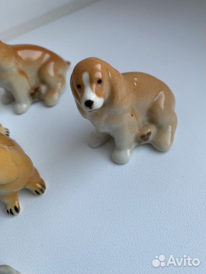 Фарфоровые статуэтки собак спаниель лфз